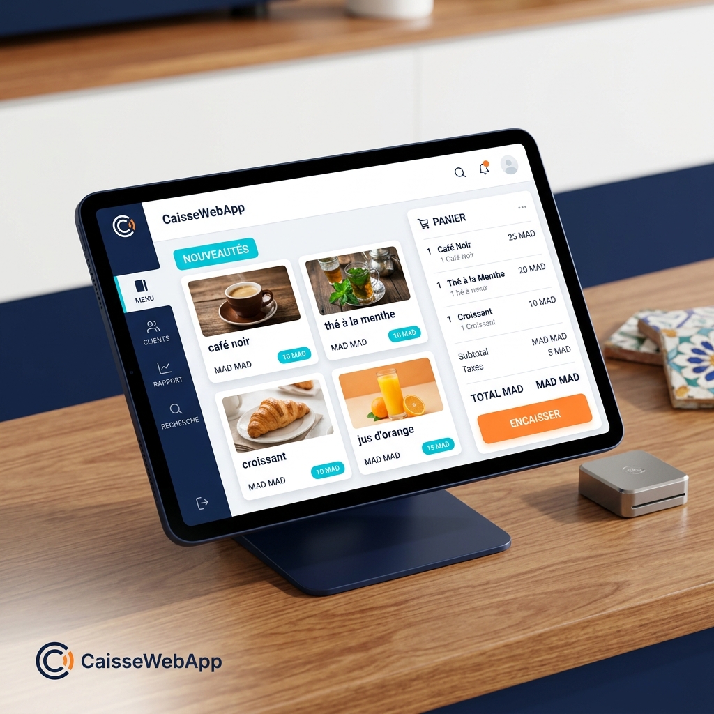 Interface POS CaisseWebApp — écran de vente